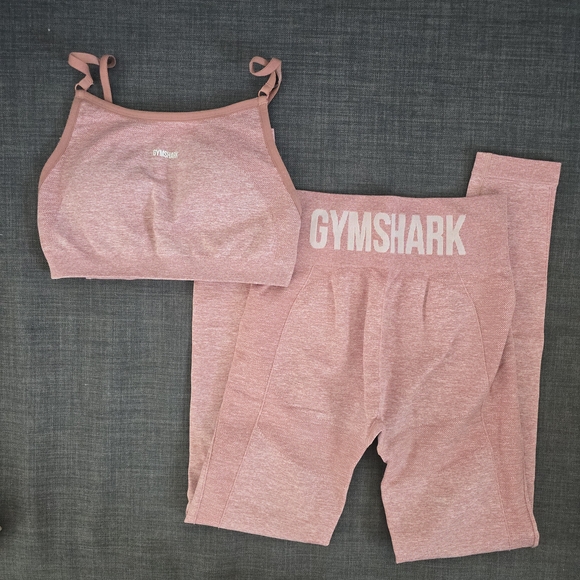 Gymshark FLEX Rose Pink Sports Bra and Leggings Set - Picture 2 of 6